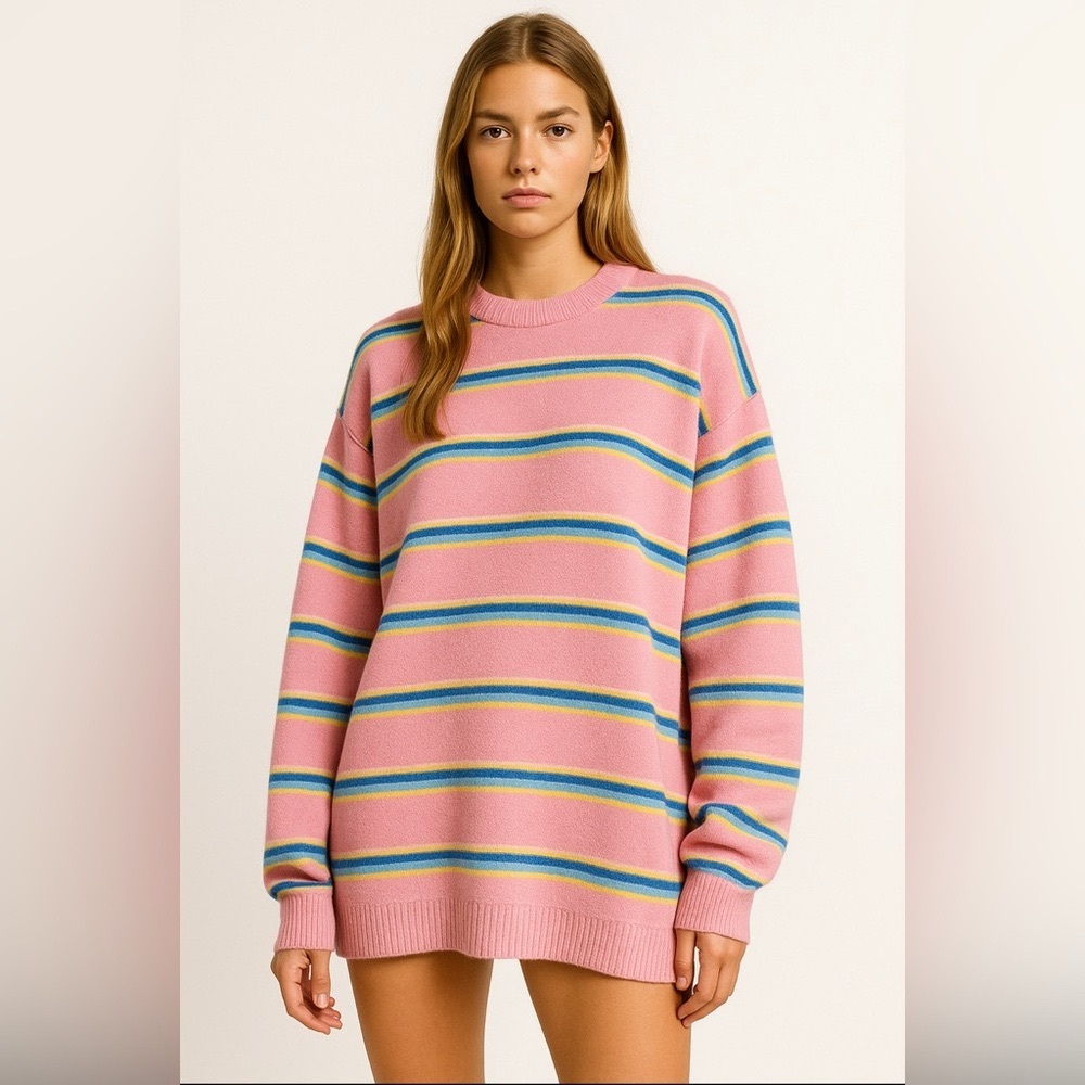 M.P Studios Japan Masonprince Oversized Slouchy Drop Shoulder Sweater Pink 1